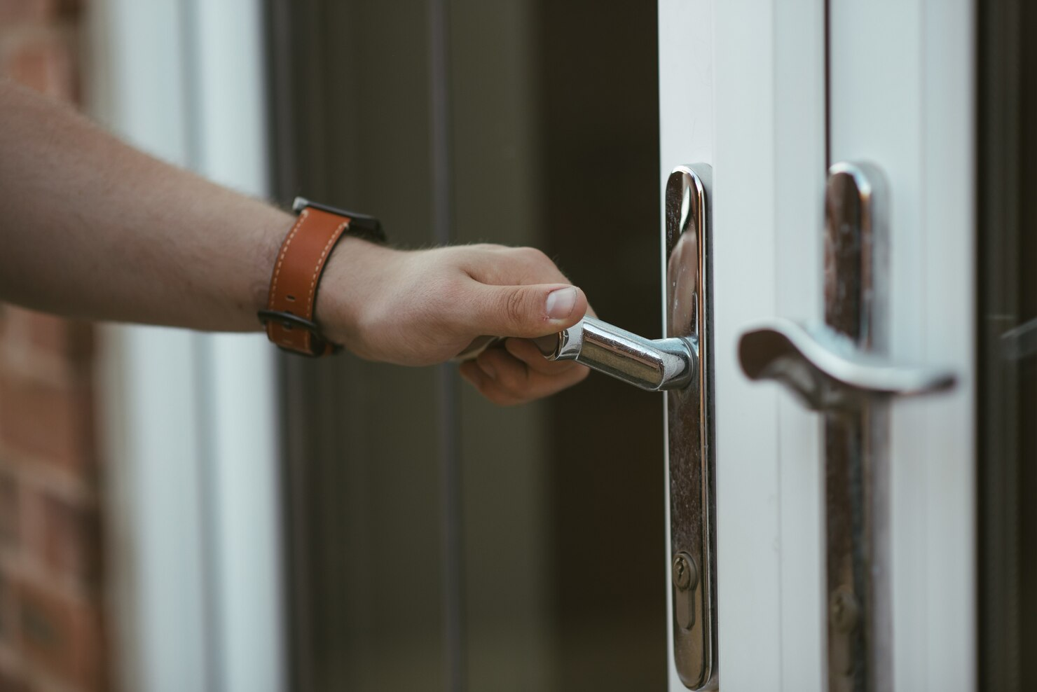 Close up of an impact door handle