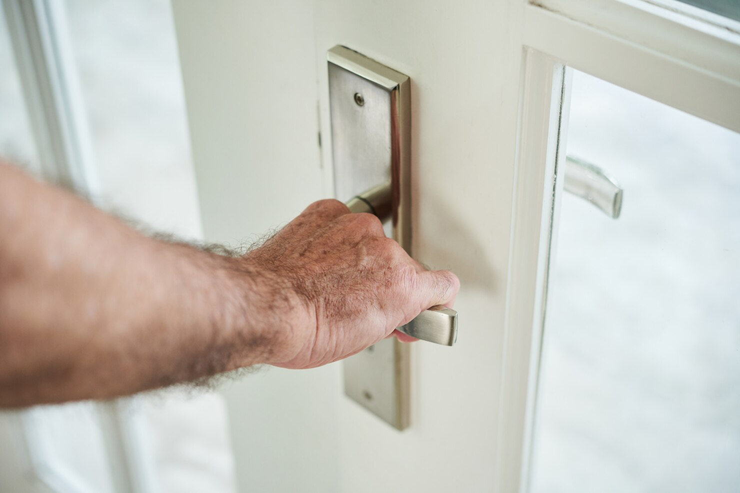 Impact door handle close-up
